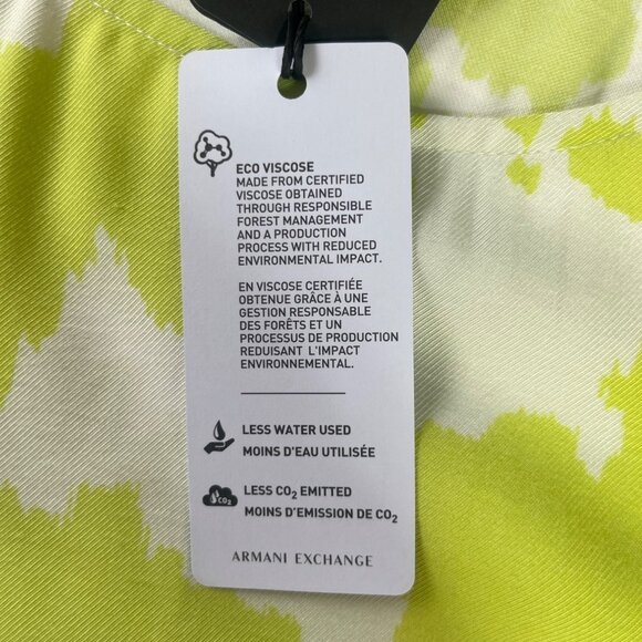 Armani Exchange Beach Party Dress Size 10 Green White New Ethical Fashion - Picture 12 of 14